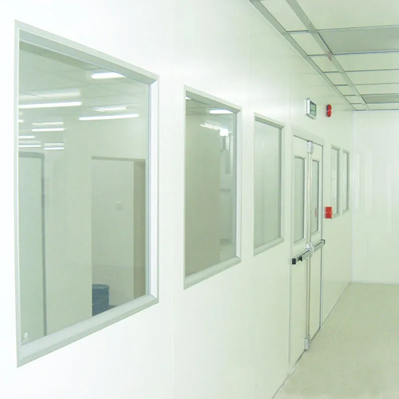 Clean room single glass window