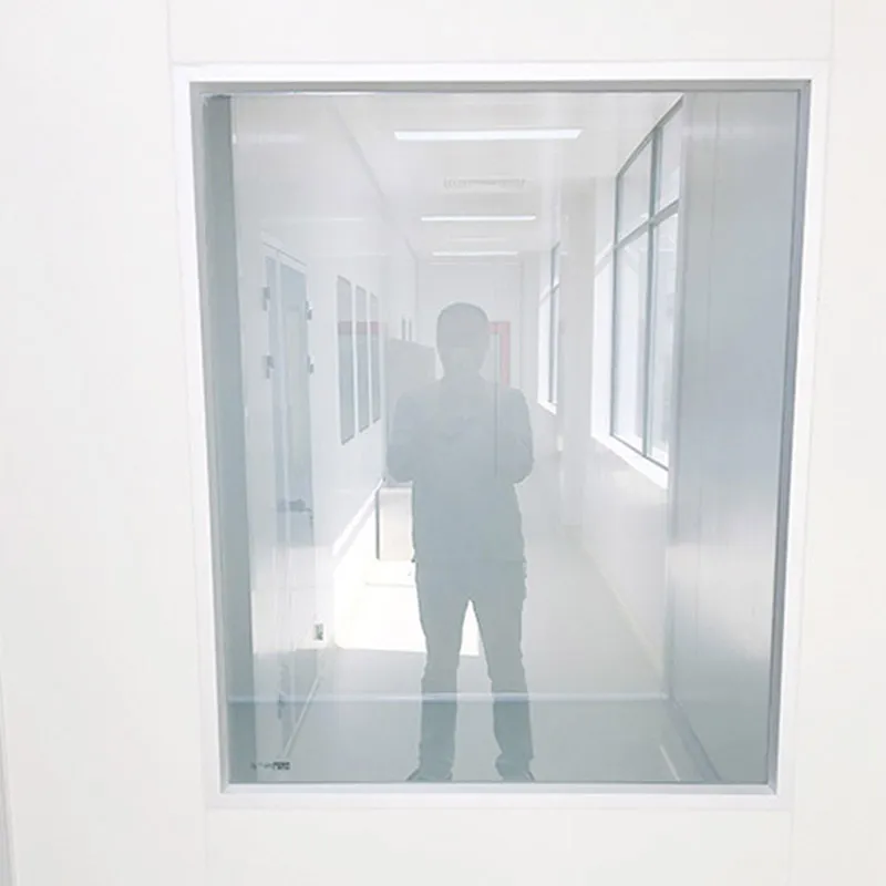 Clean room single glass window