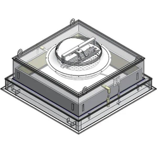 Side view showing accessible filter drawer, EC motor interface, and quick-release service panel on Hepa Supply Module