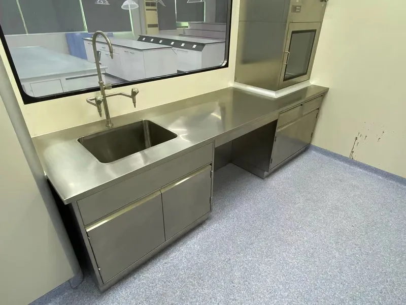 Laboratory stainless steel tables with Sink